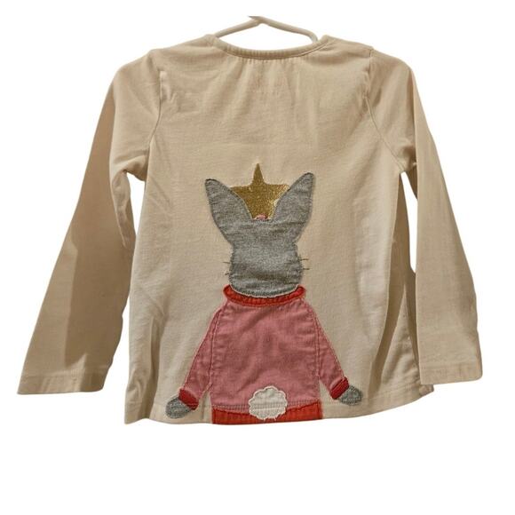 Mini Boden Bunny Christmas Size 2 - 3 Years Cream Long Sleeve Cotton - Picture 4 of 7